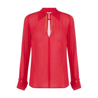Elisabetta Franchi Dames, Blouses & Shirts, Rood, Maat: 2XL Viscose