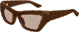 Bottega Veneta BV1438S 002 Womens Sunglasses Brown Size 56