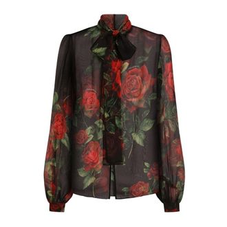 Dolce & Gabbana Chiffon St. Rose Rosse G.29 - Blouses & Shirts - Mujer - Multicolor - S