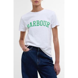 Barbour Bailey Logo Graphic T-Shirt in White at Nordstrom Rack, Size 12 Us / 16 Uk