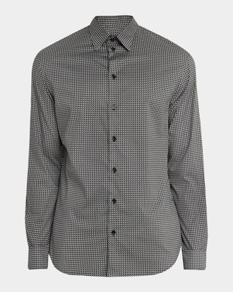 Emporio Armani Men & apos;s Contrast Geometric Button-Front Shirt