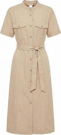 Twin-Set Short Sleeve Midi Chemisier Dress With Belt