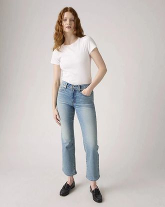 Levi's Womens Levis 725 Kick Jeans Blue Denim High Rise Bootcut Zip Fly DDR2075