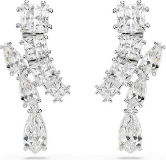 Swarovski Accessoires, Dames, Grijs, ONE Size, Elegante Kristalstekeroorbellen