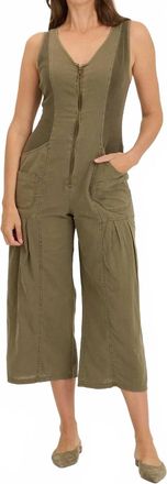 Xcvi Linen Macgowan Jumpsuit In Kombu Pigment