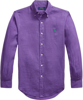 Polo Ralph Lauren Polo Pony-embroidered shirt - men - Cotton - M - Purple