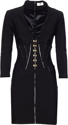 Elisabetta Franchi Short Dresses, female, Black, Size: XS Vestito