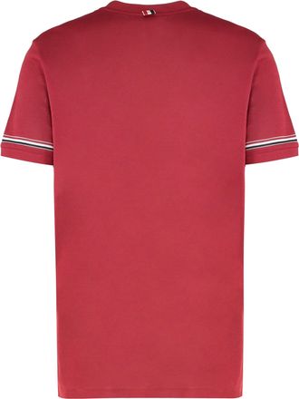 Thom Browne Mens Crew Neck T-Shirt Red Cotton T-Shirts And Polos