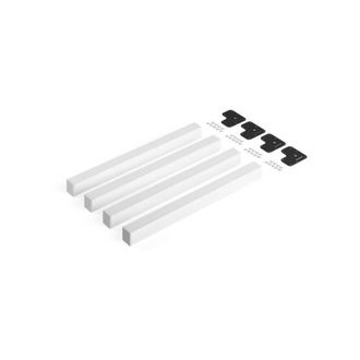 Emuca Emuca Lote De 4 Patas Cuadradas Para Mesa, 50x50mm, Acero, Pintado Blanco