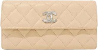 Chanel Pre-owned Wallets, female, Beige, Size: ONE SIZE Pre-owned Leather wallets
