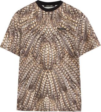 Roberto Cavalli Falcon-Print Cotton T-Shirt, Size Medium
