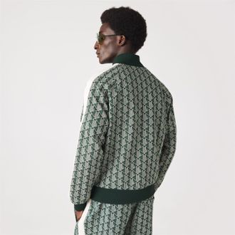 Lacoste Mens Regular Fit Zip Neck Long Sleeve Sweatshirt in Green/Wood - Size X-Small
