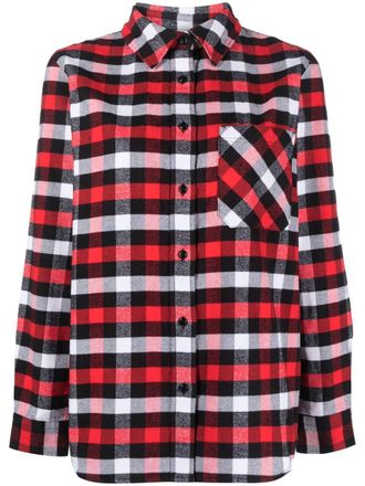 Woolrich checked long-sleeved shirt - women - Cotton - S - Red