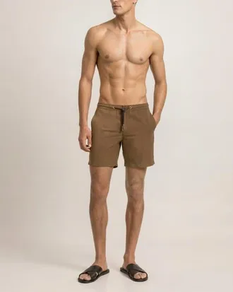 Orlebar Brown Bulldog Drawcord Mid-Length Lightweight Drawcord Swim Shorts in Bronze at Nordstrom, Size 34