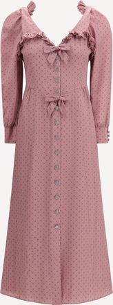 Alessandra Rich Abito midi con stampa a pois e volant Woman 40