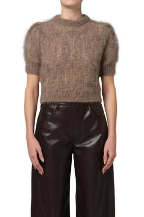 Citizens Of Humanity Odette Puff Sleeve Sweater In Mushroom
