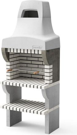 Movelar Barbacoa De Obra Prefabricada De Le&ntilde;a Y Carb&oacute;n Modelo Bailen Plus (gris Beige - 86,5 X 58 X 220 Cm) Ref: 8887 - Cocina De Exterior Con Chimenea Para J