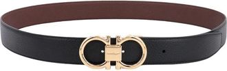 Ferragamo Gancini Reversible Leather Belt - Heren - Riemen - Zwart - 105 CM - Leer - Accessoires