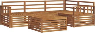 vidaXL Conjunto De Sof&aacute;s De Exterior 5 Uds. Natural Vidaxl