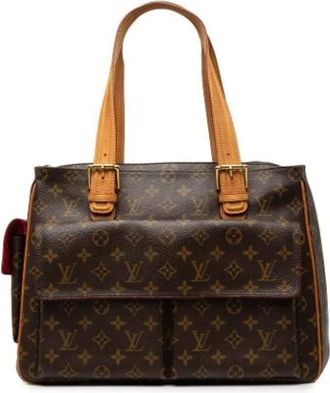 Louis Vuitton Tweedehands Canvas Louis Vuitton tassen - Dames - Vintage Schoudertas - Bruin - ONE Size - Vintage
