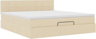 vidaXL Estructura De Cama Otomana Con Colch&oacute;n Tela Crema 180x200cm Vidaxl