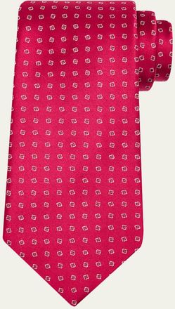 Charvet Mens Micro-Geometric Jacquard Silk Tie