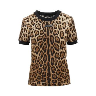 Dolce & Gabbana Leopard-print jersey T-shirt Woman 40