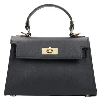 Estro & Luminara Tassen, Dames, Zwart, ONE Size, Leer, Zwarte Satchel Handtas voor vrouwen gemaakt van Premium Italiaans Echt Leer