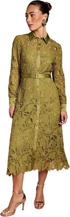 Coast Lace Shirt Dress, 12, Olive