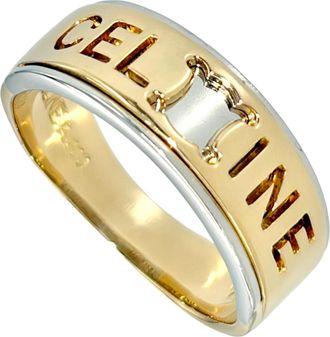 Celine Silver Yellow Gold Yellow Gold (18K) Platinum 900 Band Ring (Pre-Owned)