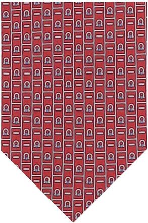Ferragamo Red Gancini Logo Tie