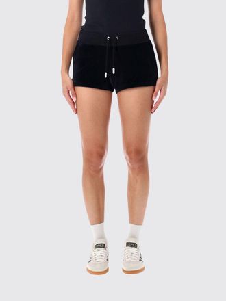 Sporty & Rich Pantaloncini in cotone con vita a coulisse e logo di strass