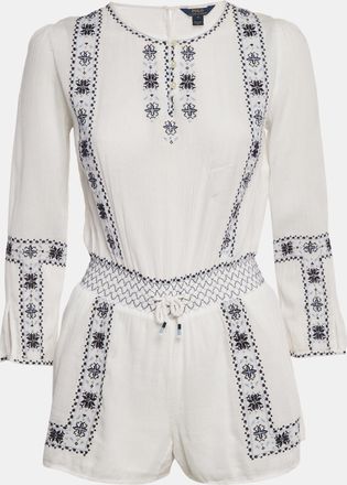 Ralph Lauren Polo Ralph Lauren White Embroidered Cotton Playsuit