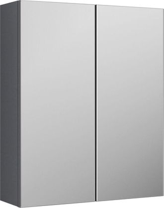 Nuie Nuie - Arno Mirrored Bathroom Cabinet (50/50) 715mm h x 600mm w - Satin Grey
