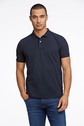 Lindbergh Poloshirt LINDBERGH, Herren, Gr. XXL, blau (navy), Single Jersey, Obermaterial: 95% Baumwolle, 5% Elasthan, unifarben, regular fit h&uuml;ftbedeckend, Rund