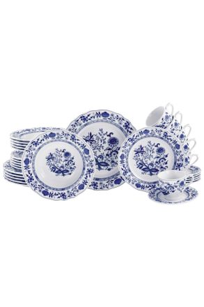 CREATABLE Kombiservice, Blau, Wei&szlig;, Keramik, 30-teilig, 200 ml,200 ml, lebensmittelecht, stapelbar, Geschirr, Geschirrsets, Kombiservice