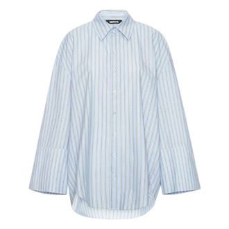 Rotate ROTATE Birger Christensen, Shirts, female, Blue, Size: XS Cotton Poplin Shirt