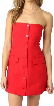 Olivaceous Giselle Strapless Mini Dress In Red
