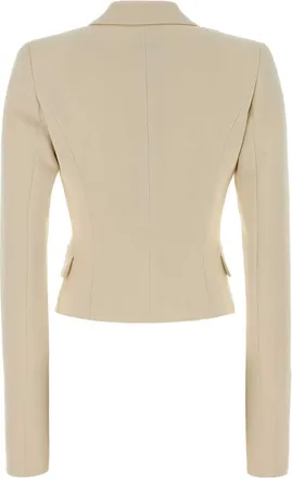 Andamane Womens Cream Crepe Zefira Blazer Milk Giacche E Gilet Jacket