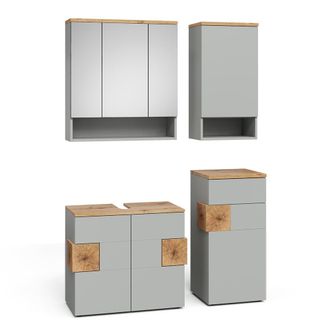 Vicco Conjunto De Muebles De Ba&ntilde;o Eden, Gris/artisan, 4 Partes, Vicco