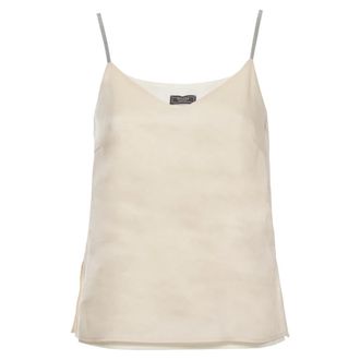 PESERICO Peserico, Sleeveless Tops, female, Beige, Size: M Peserico Aurea Top Ivory