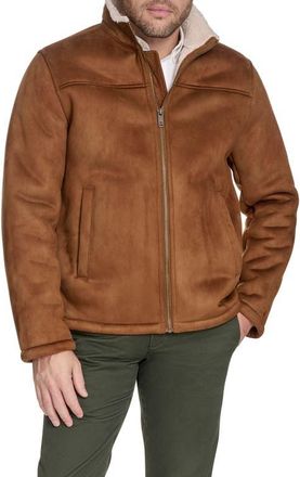 Dockers Faux Shearling Coat in Cognac at Nordstrom, Size Xx-Large
