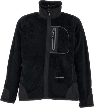 And Wander Black Polartec High Loft Fleece Jacket