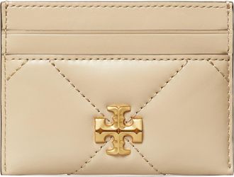 Tory Burch Kira Diamond Quilted Leather Card Case in Light Stone at Nordstrom