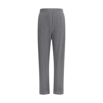 Brunello Cucinelli Brunello Cucinelli Womens Ribbed Knit Relaxed Fit Pants - Grey Cotton - Size Medium