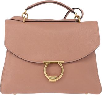 Ferragamo Margot Satchel Leather Pink Leather Handbag (Pre-Owned)