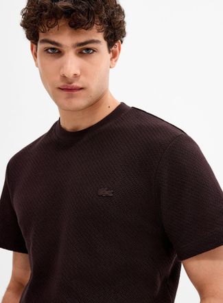 Lacoste Mens Openwork dot knit T-shirt