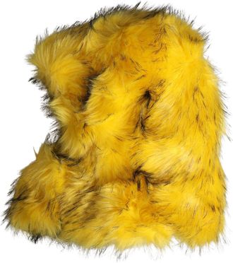 Dolce & Gabbana Yellow Modacrylic Fur Women Bucket Capello Hat Acetate