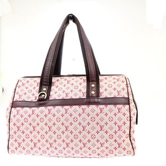 Louis Vuitton Josephine Handbag Mini Lin Pink Canvas Handbag (Pre-Owned)