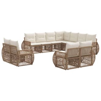 vidaXL Conjunto De Sof&aacute;s De Jard&iacute;n 11 Pcs Beige Y Blanco Crema Vidaxl
